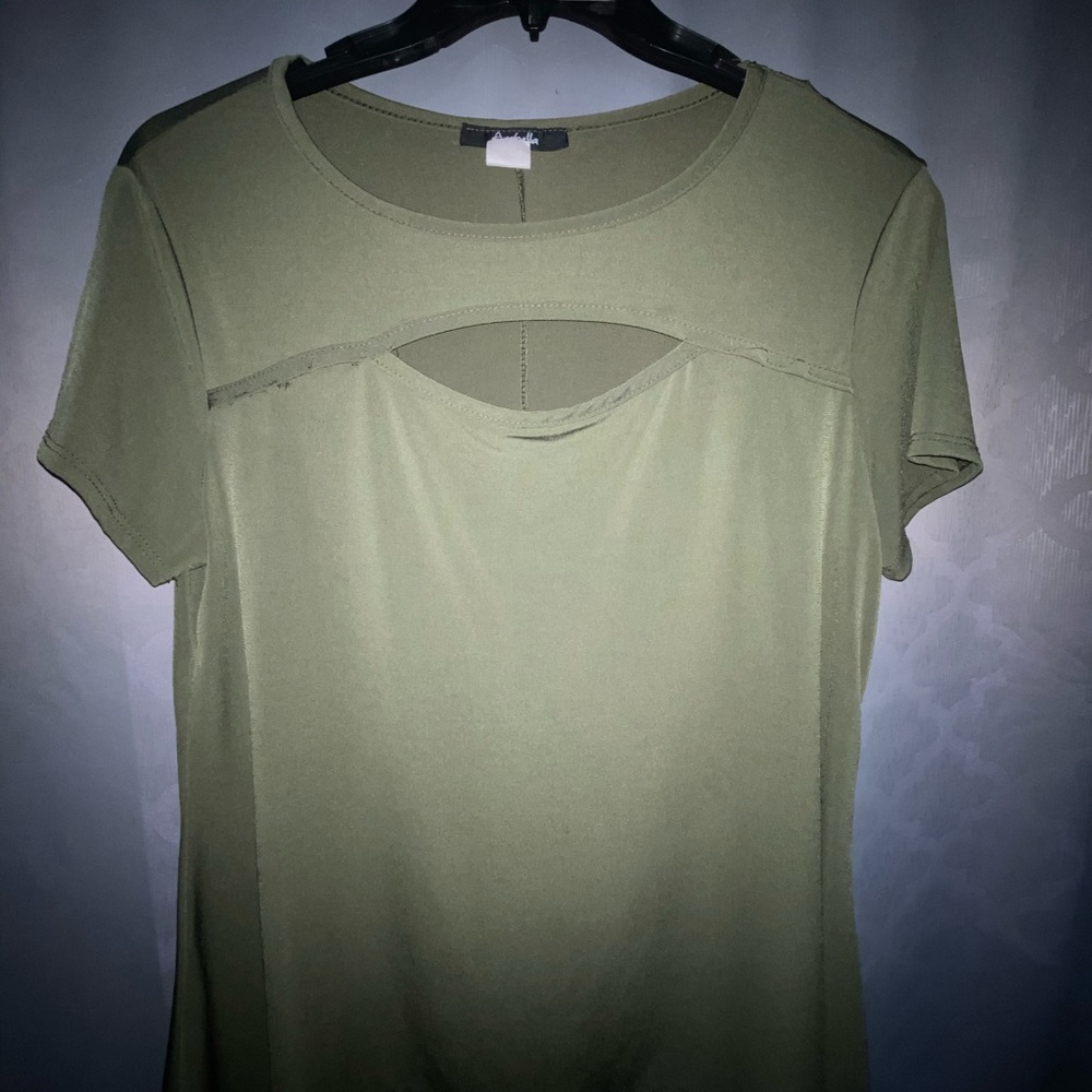 Army Green Short sleeve Blouse